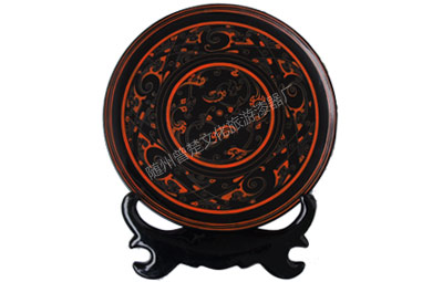 Colored decoration Dragon and Phoenix batea