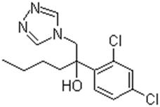 Hexaconazole, (+/-)-alpha-Butyl-alpha-(2,4-dichlorophenyl)-1,2,4-Triazole-1-ethanol, (RS)-2-(2,4-Dichlorophenyl)-1-(4H-1,2,4-triazole-4-yl)hexan-2-ol, Anvil, PP 523, R154523 CAS #: 79983-71-4 - Chemicals from China: intermediates, biochemicals, agrochemicals, flavors, fragrants, additives, reagents, dyestuffs, pigments, suppliers.