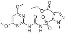 Pyrazosulfuron-ethyl, 5-[[[[(4,6-dimethoxy-2-pyrimidinyl)amino]carbonyl]amino]sulfonyl]-1-methyl-1H-pyrazole-4-carboxylic acid ethyl ester CAS #: 93699-74-6 - Chemicals from China: intermediates, biochemicals, agrochemicals, flavors, fragrants, additives, reagents, dyestuffs, pigments, suppliers.