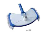 Large shaped white ABS vacuum with protective vinyl bumper, weights and sides brushes