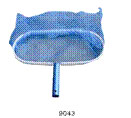 Ultra deep leaf skimmer with aluminium frame plastic covered and durable net with blue plastic handle