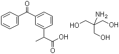 Dexketoprofen trometamol, (S)-Ketoprofen trometamol, 2-Amino-2-(hydroxymethyl)-1,3-propanediol (S)-3-benzoyl-alpha-methylbenzeneacetate, CAS #: 156604-79-4