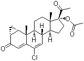 Cyproterone acetate, 6-Chloro-1b,2b-dihydro-17-hydroxy-3'H-cyclopropa[1,2]pregna-1,4,6-triene-3,20-dione 17-acetate, Androcur, CAS #: 427-51-0