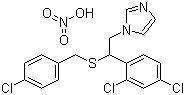 Sulconazole nitrate, 1-[2-(4-Chlorobenzylthio)-2-(2,4-dichlorophenyl)ethyl]-1H-imidazole nitrate, CAS #: 82382-23-8
