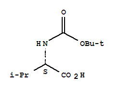 Molecular Structure of 13734-41-3 (L-Valine,N-[(1,1-dimethylethoxy)carbonyl]-)